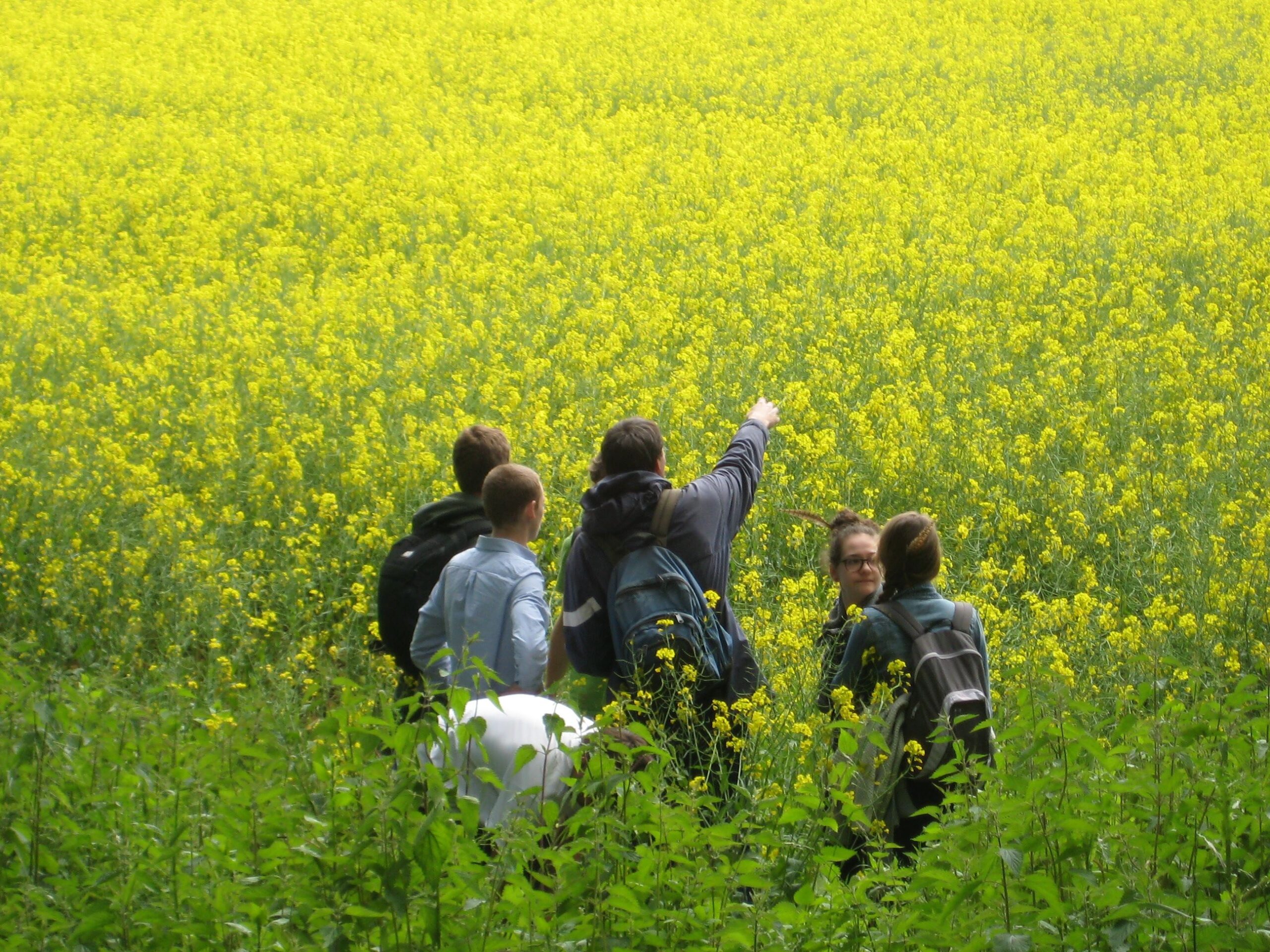 etudiants sur le terrain